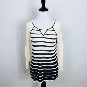 Cynthia Rowley Cream & Black Striped Sweater *159